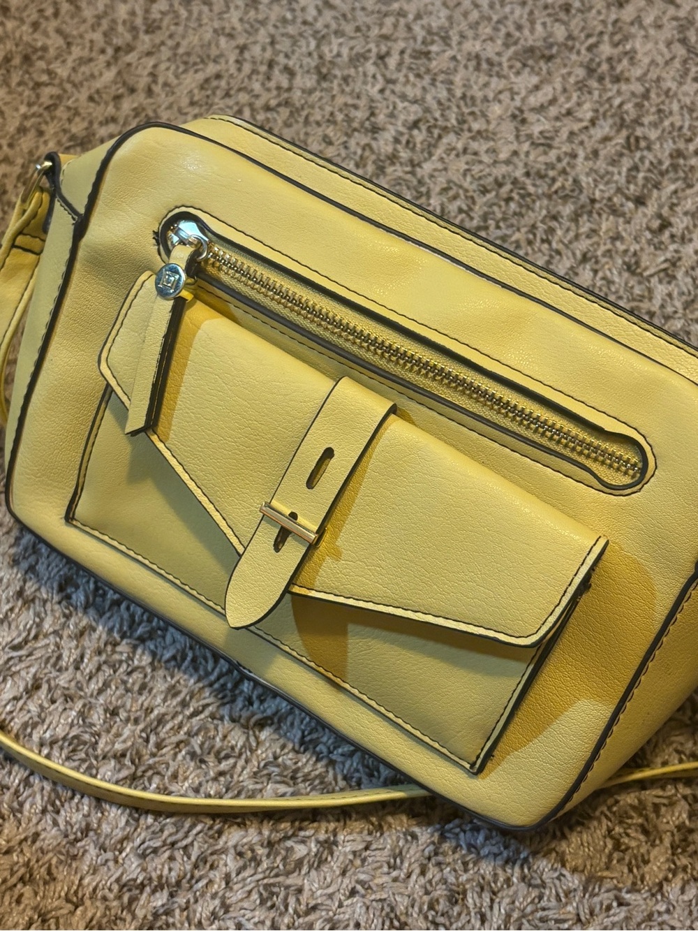Liz Claiborne Yellow Crossbody Adjustable Strap